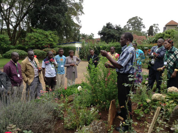 George teaching on harvesting Artemisia and taking cuttings during seminar May 2018